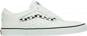 Кеды Vans Rowley Classic Checkerboard Sidestripe - White Black, белый
