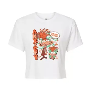 Футболка S Inside Out 2 для подростков с укороченным принтом "Слишком большое давление" Disney / Pixar, белый