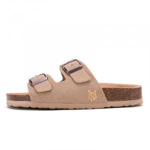 Тапочки-слайды с пробковой подошвой, металлическими, противоскользящими, износостойкими, унисекс Pnj, Light Khaki