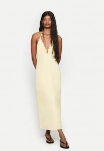 Длинное платье Bershka, светло-желтый