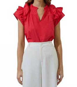 Дилан Топ с рюшами красный SUGARLIPS