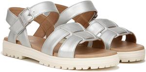 Сандалии Dr. Scholl's Take Five Flat Sandal, цвет Metallic Silver