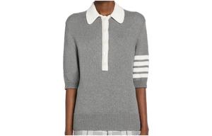 Футболка-поло женская серая THOM BROWNE, серый