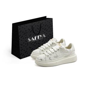 Safiya Low Top Скейтборд Обувь Женские Экрю, Экрю (с Сердечной Коробкой)