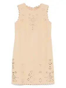 Платье миди с английской вышивкой Ermanno Scervino, нейтральный