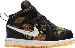 Кроссовки Air Jordan 1 Mid GT Black Laser Orange, черный