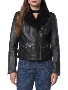 Мотоциклетная куртка paley из кожи и искусственного меха Andrew Marc Black