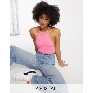 ASOS DESIGN Tall — розовое боди в рубчик T-design