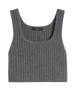 Рубашка из короткой шерсти в рубчик Weekend Max Mara, серый