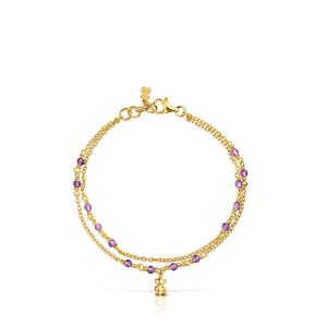 Браслет Tous Bold Bear, позолоченное серебро/аметист