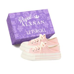 Alxnan Женские низкие кеды из холста розовые с коробкой, цвет Pink+Box