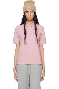 Розовое вышитое поло Moncler