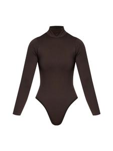 Боди с высоким воротом и длинными рукавами Heist, коричневый