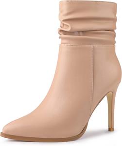 Женские ботильоны Allegra K с зауженным носком и каблуком-стилетто, Nude