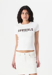 Футболка с принтом Gina Tricot, кремовый