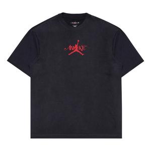 Футболка x awake ny solid t-shirt 'black university red' Air Jordan, черный