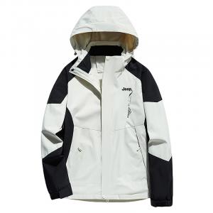 Jeep Ветровка непромокаемая ветронепроницаемая дышащая и устойчивая к истиранию унисекс, Men's White (Single Layer Coat)