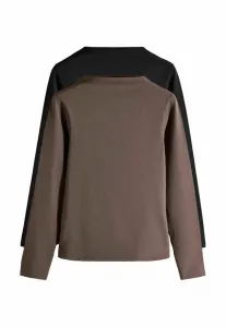 Комплект из двух топов с длинными рукавами и воротником-стойкой стандартного кроя The Set, Black Brown