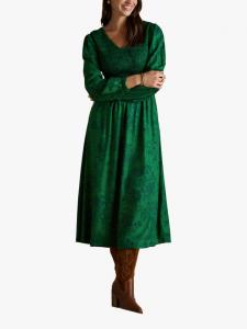 Платье миди с длинным рукавом в стиле пейсли Joules, Green/Multi