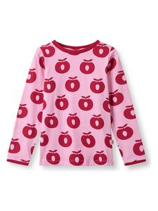 Småfolk Футболка с длинными рукавами "Яблоки" розового цвета