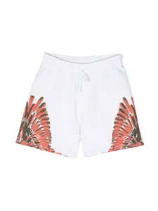 Спортивные шорты с принтом Wings Marcelo Burlon County Of Milan Kids, белый