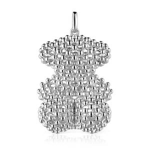Подвеска Tous Large Texturized Bold Bear, серебро