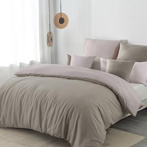 Комплект постельного белья Nesture, 3 предмета, 135х200/80x80 см, серо-коричневый/бежевый