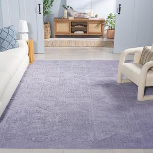 Ковер SAFAVIEH, 244 x 305 см, Washable Rug Easy Care Collection, Lilac, ручной работы из хлопка, с высоким ворсом, идеально для гостиной, спальни, столовой (ECR223V)