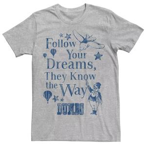 Мужская винтажная футболка с плакатом Dumbo Follow Your Dreams Disney