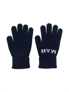 Marni Kids перчатки вязки интарсия с логотипом, синий