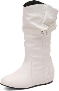 Женские винтажные короткие ботинки на шнуровке LYYSKY с 4-сантиметровым каблуком. Пожалуйста, смотрите таблицу размеров и описание товара. Размеры US4-US17 / EU34-EU50, White(Pu)