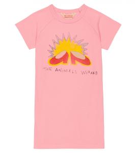 Платье-футболка из хлопка с принтом Gorilla The Animals Observatory, розовый