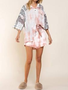 Топ с миксом узоров пейсли в розово-черном цвете POL