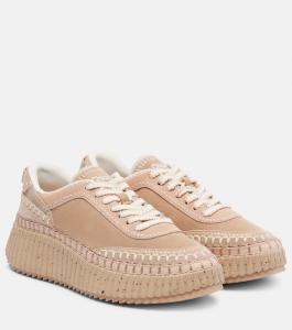 Нама замшевые платформенные кроссовки Chloé, Powder Beige