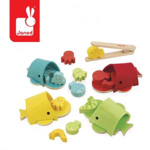 Janod, Сортировка по цвету, Фетровые киты, 2+
