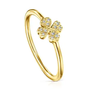 Кольцо Tous Good Vibes Clover Motif, золото/бриллианты