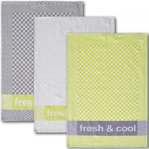 Полотенца Dyckhoff «Fresh & Cool», (набор, 6 шт.), с тремя разными мотивами, зеленый/серый