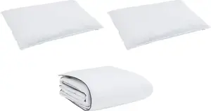 Зимнее одеяло с подушкой, 3 шт., белое пуховое перо vidaXL