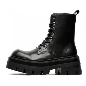 V05 Платформенные дерби Мартин ботинки, унисекс короткие сапоги, британские мотоциклетные ботинки с массивным носком, вестерн высокие ботинки - черные женские, цвет Black Women's