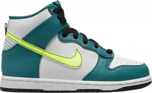 Кроссовки Nike Dunk High PS 'Bright Spruce Volt', бирюзовый