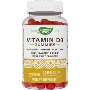 Витамин D3 Nature's Way Gummies 2000 МЕ (50 мкг), 120 жевательных капсул