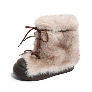 Take the Qin Термические утепленные короткие зимние ботинки для увеличения роста Women's Gray, Brown подарочный набор