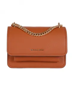 Структурированная кожаная сумка через плечо Michael Kors, коричневый