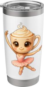 Термокружка Kawaii Chibi Ballerina Cappuccina, белый