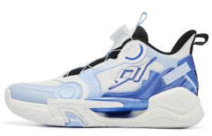 QIAODAN Детские баскетбольные кроссовки Phantom Cushioning с низким износом, синие, белые, для подростков