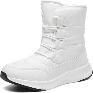 Женские водонепроницаемые зимние сапоги с искусственным мехом, средней длины, противоскользящие, теплые, для улицы, легкие, для прогулок и походов OEWHNGD, White