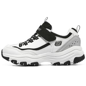 Skechers Износостойкие низкие детские кроссовки для повседневной носки, черные, белые, серые, подростковые