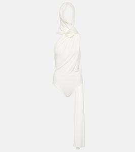 Боди с капюшоном и цветочной аппликацией Magda Butrym, белый