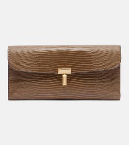 Кошелёк из тиснёной кожи T-Lock Toteme, Dark Olive