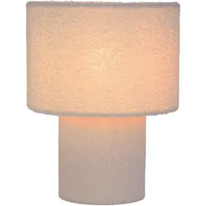 Настольная лампа näve Fluffy E27 1 шт. с пушистым плюшевым чехлом, высота: 31 см, диаметр: 23 см, провод с переключателем, E27 Näve, белый